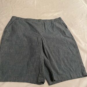 Lands' End Women's Blue‎ Shorts, Pull on with Stretchy Waist, Size 20W